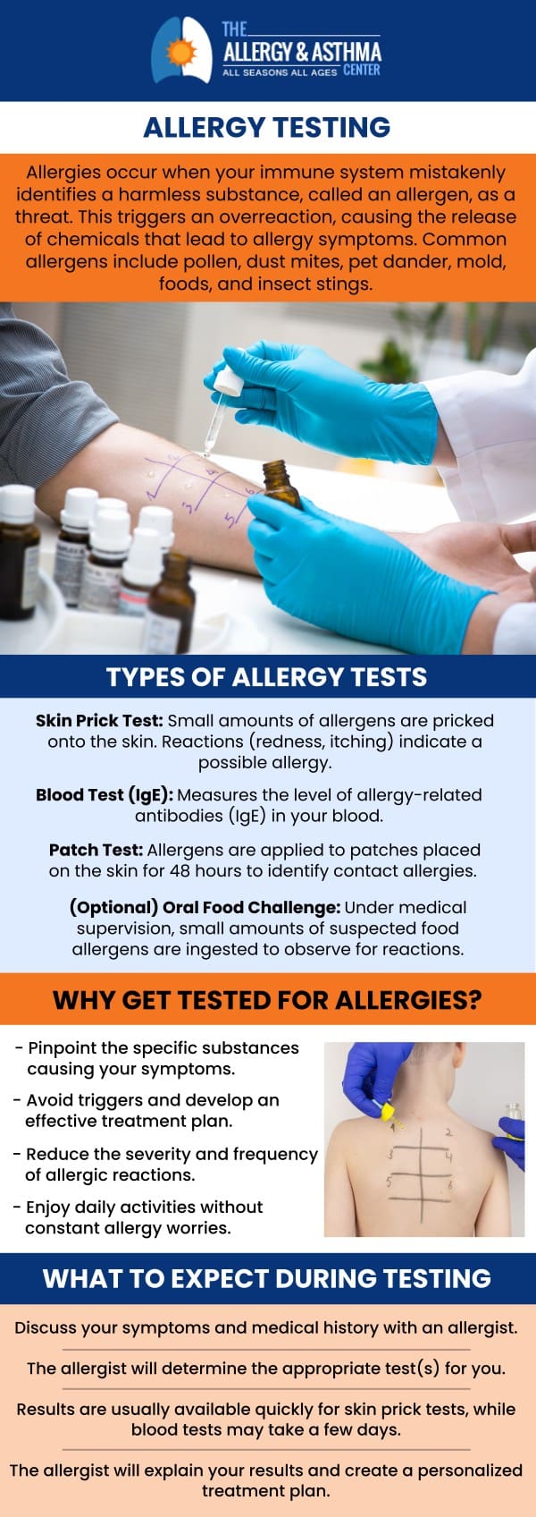 When you visit Allergy & Asthma Center in Atlanta for allergy testing, Dr. Jon Stahlman, M.D., will guide you through a thorough and personalized assessment. Your first visit will include a detailed discussion about your symptoms, medical history, and any potential allergens that may be affecting you. We will explain the testing process, which is straightforward and efficient, ensuring you feel at ease throughout. For more information, please contact us or book an appointment online. We are conveniently located at 2987 Clairmont Rd #175, Atlanta, GA 30329. When you visit Allergy & Asthma Center in Atlanta for allergy testing, Dr. Jon Stahlman, M.D., will guide you through a thorough and personalized assessment. Your first visit will include a detailed discussion about your symptoms, medical history, and any potential allergens that may be affecting you. We will explain the testing process, which is straightforward and efficient, ensuring you feel at ease throughout. For more information, please contact us or book an appointment online. We are conveniently located at 2987 Clairmont Rd #175, Atlanta, GA 30329.