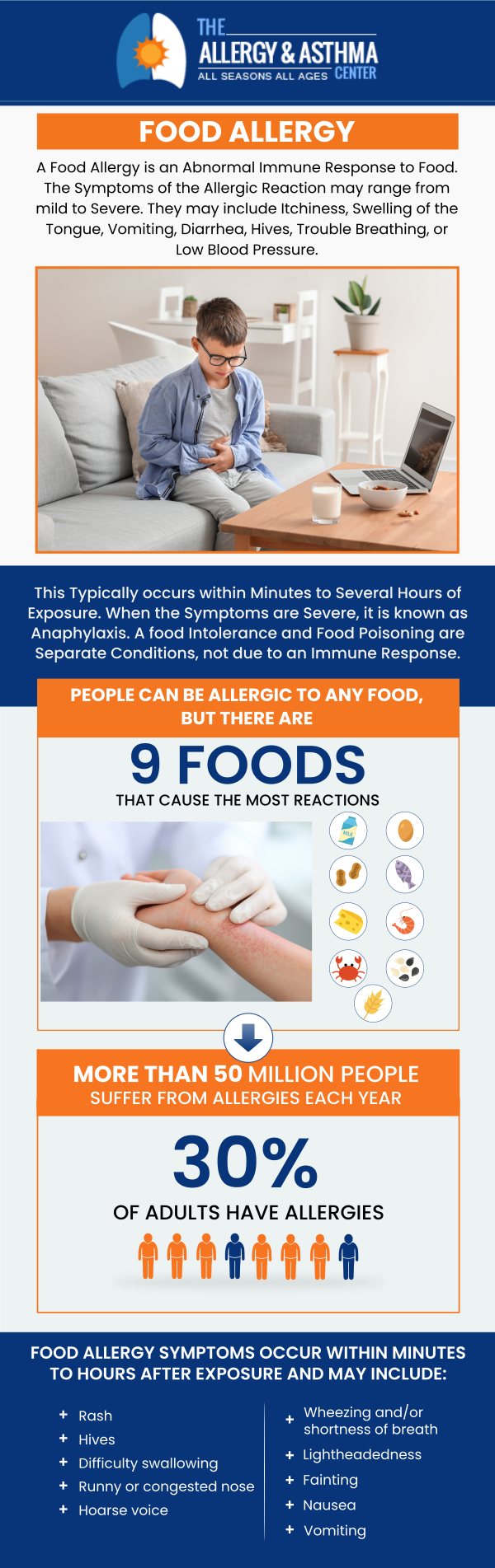 Our board-certified allergists, Dr. Jon E. Stahlman, MD, and Dr. Deidre D. Crocker, MD, of Allergy & Asthma Center, are healthcare professionals who specialize in pediatric food allergy testing and diagnosis. Early detection can help manage symptoms and improve your child’s quality of life. Our advanced testing methods are safe and effective, ensuring accurate results for personalized care. We work closely with families to create tailored treatment plans for long-term allergy management. For more information, contact us or book an appointment online. We are conveniently located at 1755 Parker Rd, Suite A120 Conyers, GA, 30094.