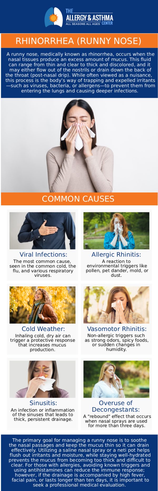 A runny nose can be caused by allergies, colds, or irritants, but there are several ways to stop it instantly. Using a saline nasal spray, inhaling steam, or applying a warm compress can help clear nasal passages and reduce symptoms. Dr. Jon E. Stahlman, MD, advises his patients on effective, immediate remedies for a runny nose, ensuring they receive the most suitable treatment based on the cause of their symptoms. For more information, contact us or schedule an appointment online. We are conveniently located at 2987 Clairmont Rd #175, Atlanta, GA 30329.